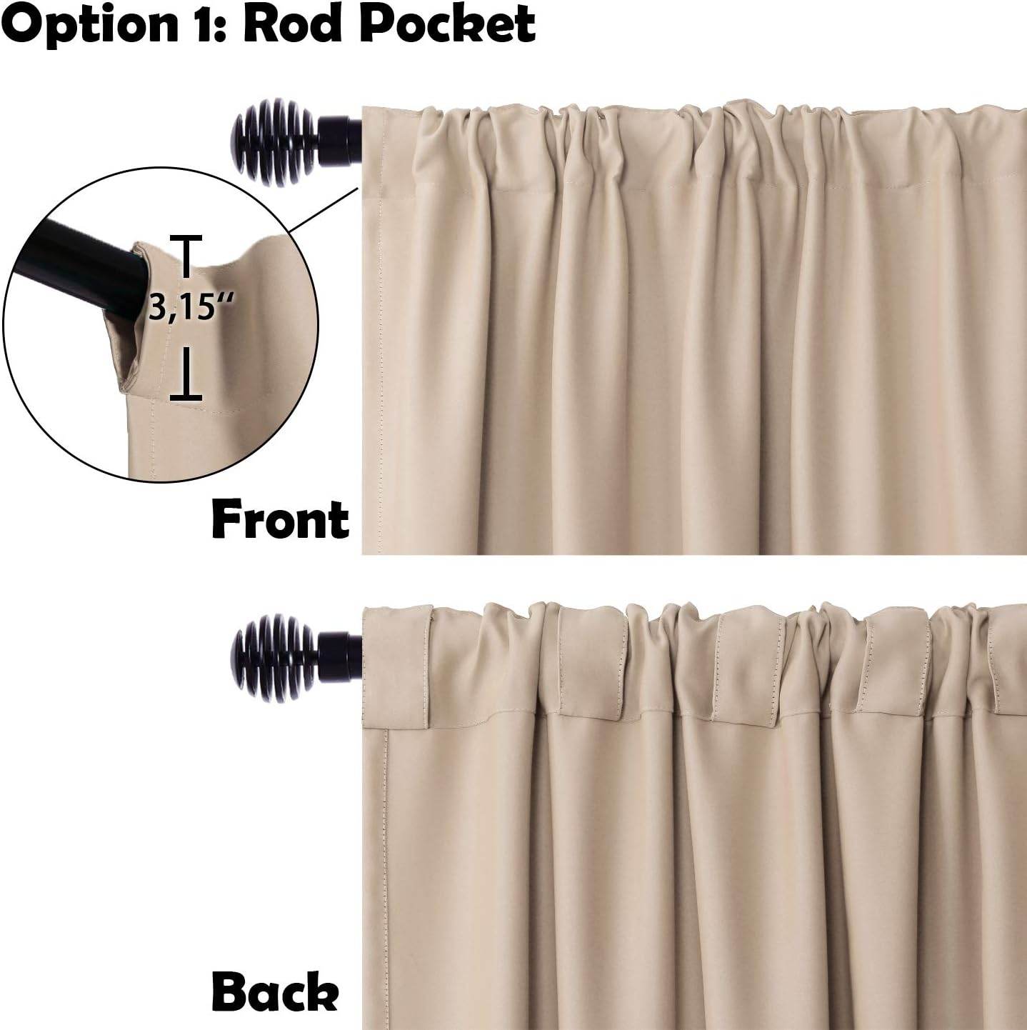 Custom Curtains: 1 Panel Wide Width Blackout Curtain, Room Divider Curtains - Loft&Timber