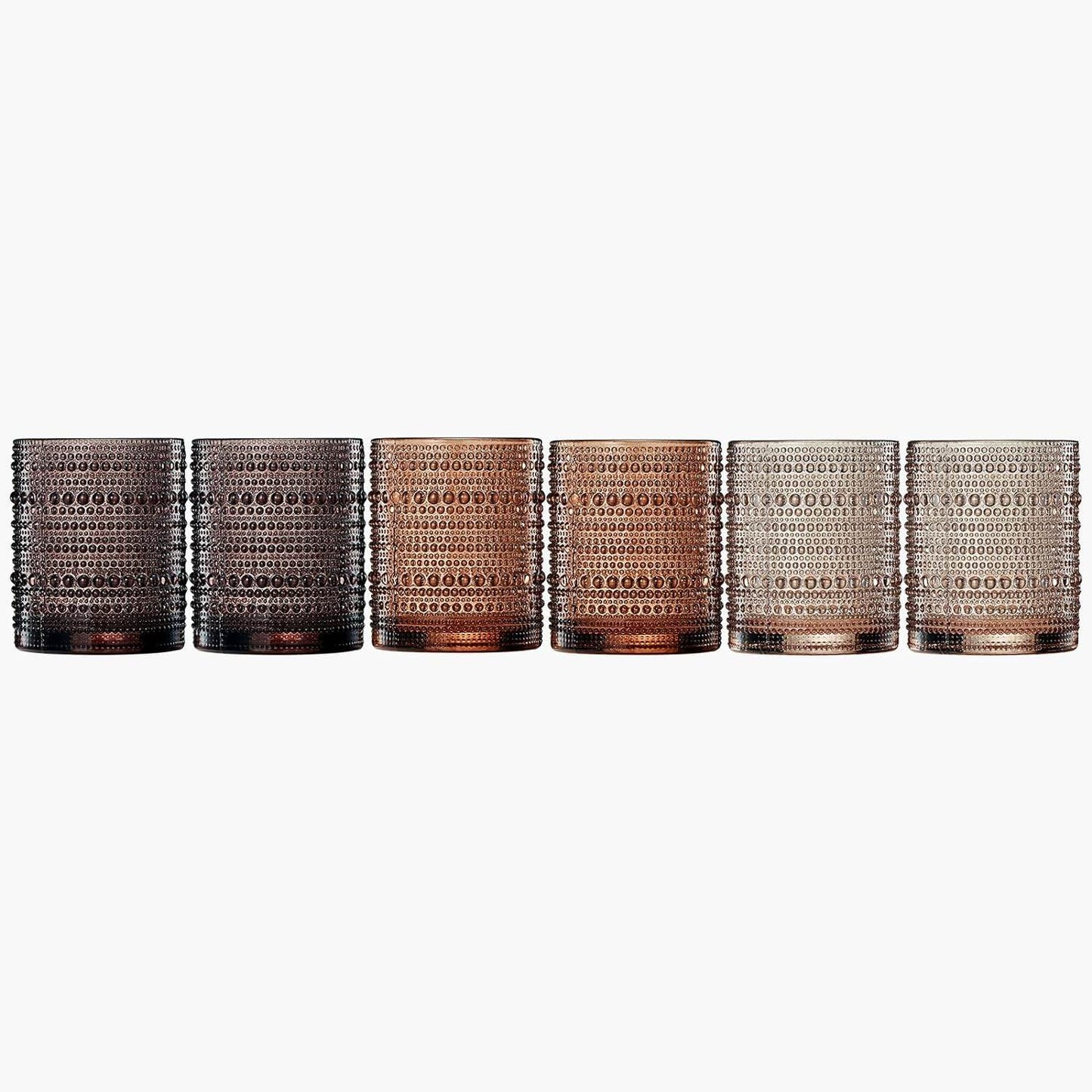 Hobnail Drinking Glasses, Venus Colors Beaded Tumbler Drinking Glasses Set | Set of 6 - Loft&Timber