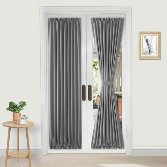 Custom Curtains: French Blackout Door Curtains, 1 Curtain Panel - Loft&Timber