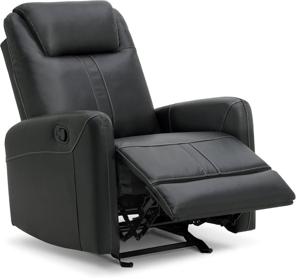 Leather Recliner Chair Faux Reclining Sofa Lazy Boy Glider Rocking Function with Armrest for Living Room Bedroom Home Theater Seating-0