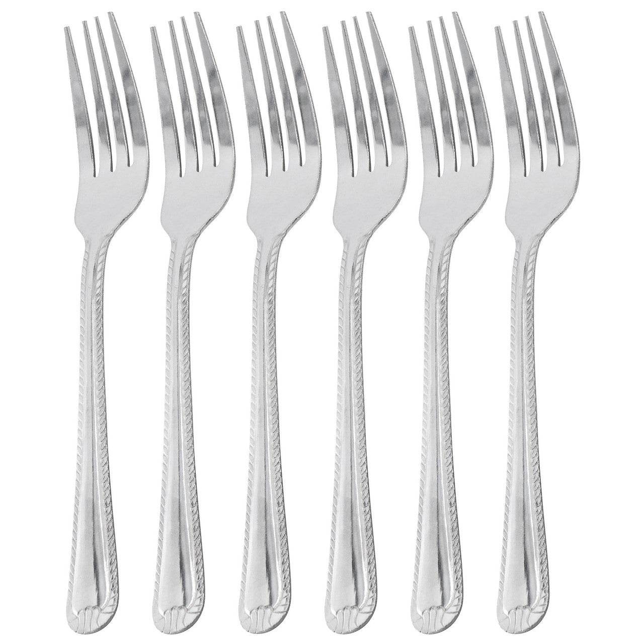 Gibson Home Tustin 6 Piece Stainless Steel Dinner Fork Flatware Set in Silver - Loft&Timber