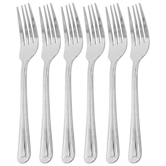 Gibson Home Tustin 6 Piece Stainless Steel Dinner Fork Flatware Set in Silver - Loft&Timber