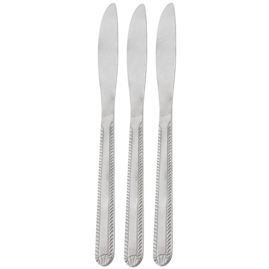 Gibson Home Tustin 3 Piece Stainless Steel Dinner Knife Flatware Set in Silver - Loft&Timber