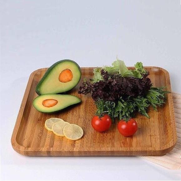 Bamboo Square Plate 11" inch X 11" inch |For Appetizers / Barbecue / Steak - Loft&Timber