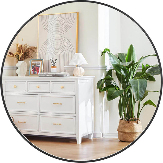 Round Mirror, 32 Inch Black round - Loft&Timber