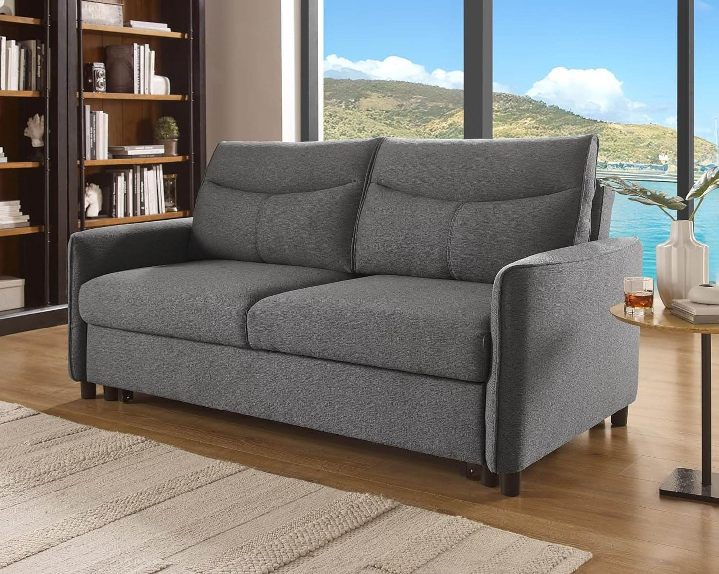 75 Inch Queen Size Convertible Sleeper Sofa Bed - Loft&Timber