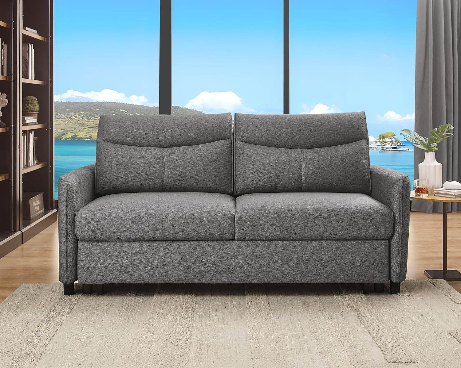 75 Inch Queen Size Convertible Sleeper Sofa Bed - Loft&Timber