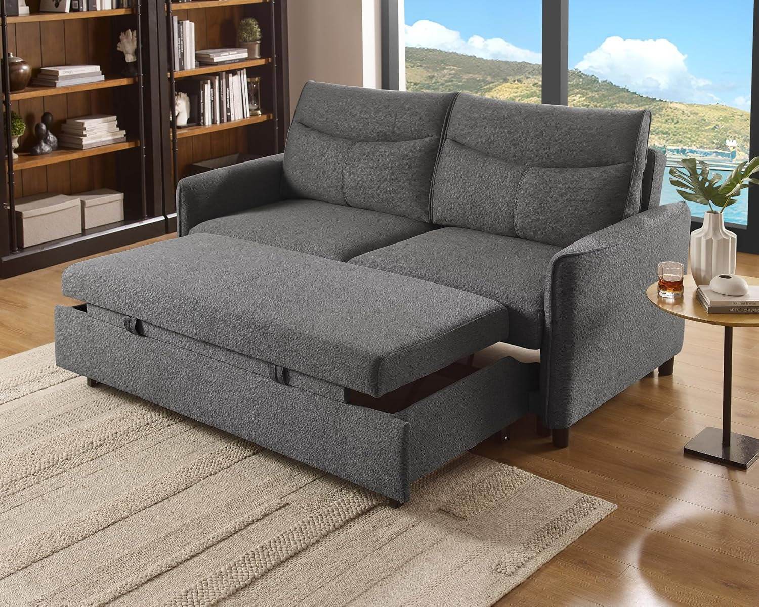 75 Inch Queen Size Convertible Sleeper Sofa Bed - Loft&Timber