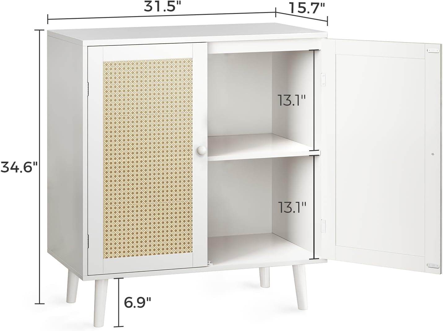 Buffet Cabinet with Storage in White - Loft&Timber