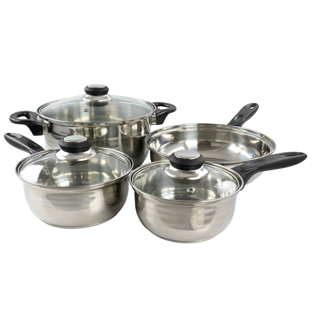 Gibson Home Lybra 7 Piece Two Tone Polished Stainless Steel Cookware Set - Loft&Timber