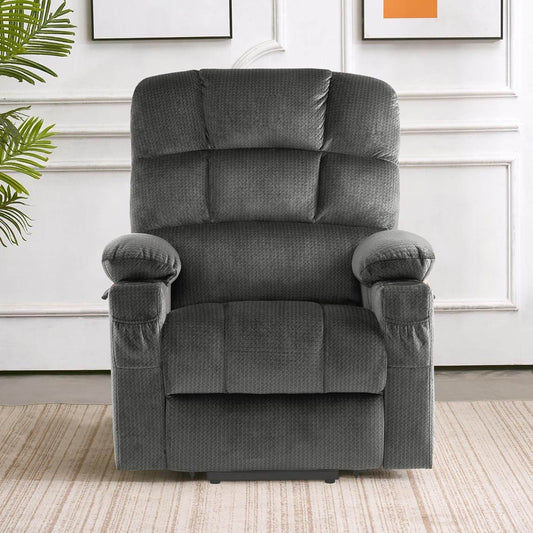 Dual Motor Power Lift Recliner Chair with Massage in Gray - Loft&Timber