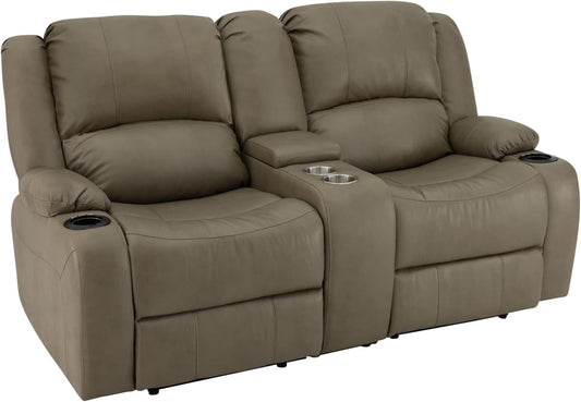 Charles 67" Powered Double RV Wall Hugger Recliner Sofa RV Loveseat with Upgraded 2023 Fabric (Putty)-0