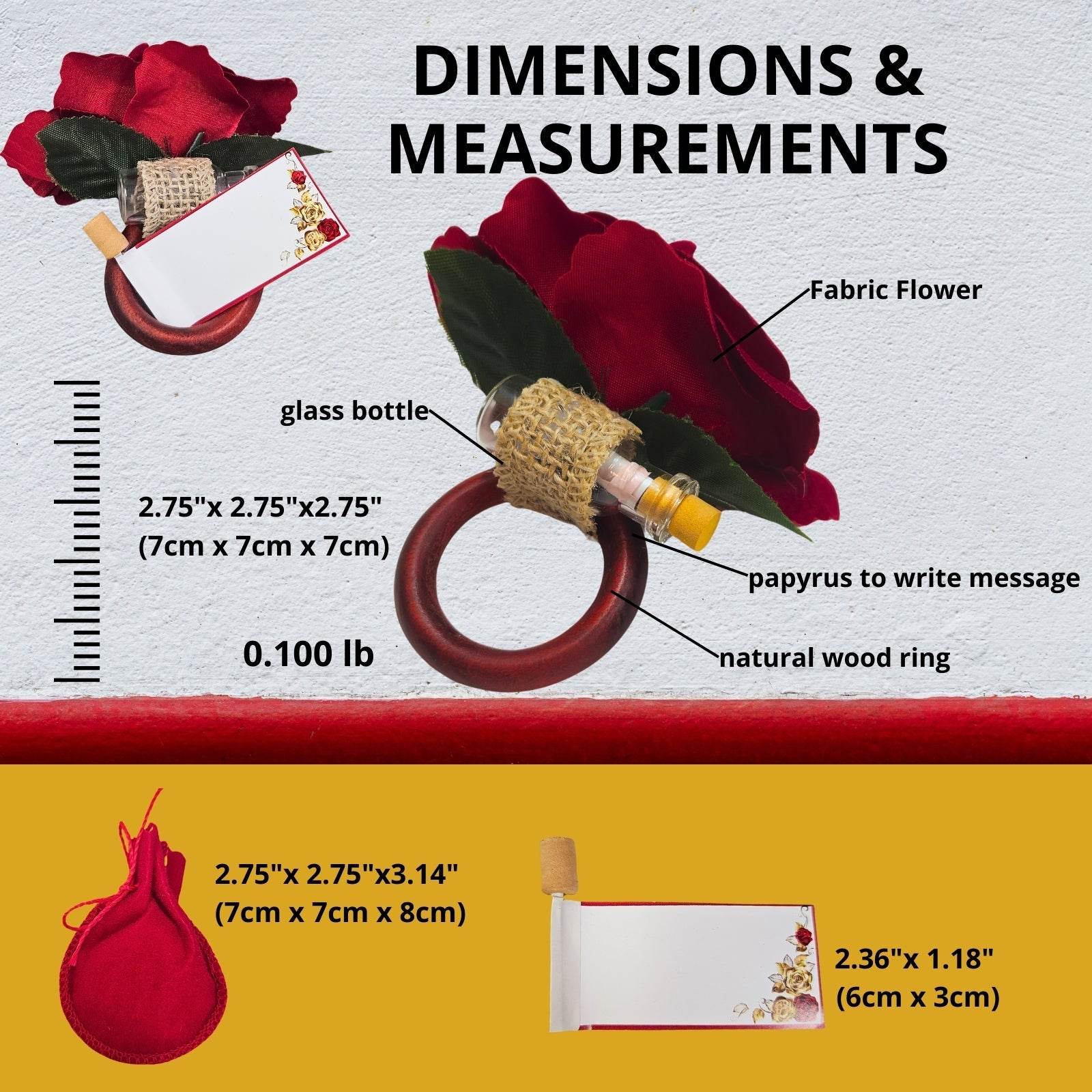 Charlo's Heart's Secrets Napkin Rings Red Colombiana Romantic Flower Rosebud - Loft&Timber