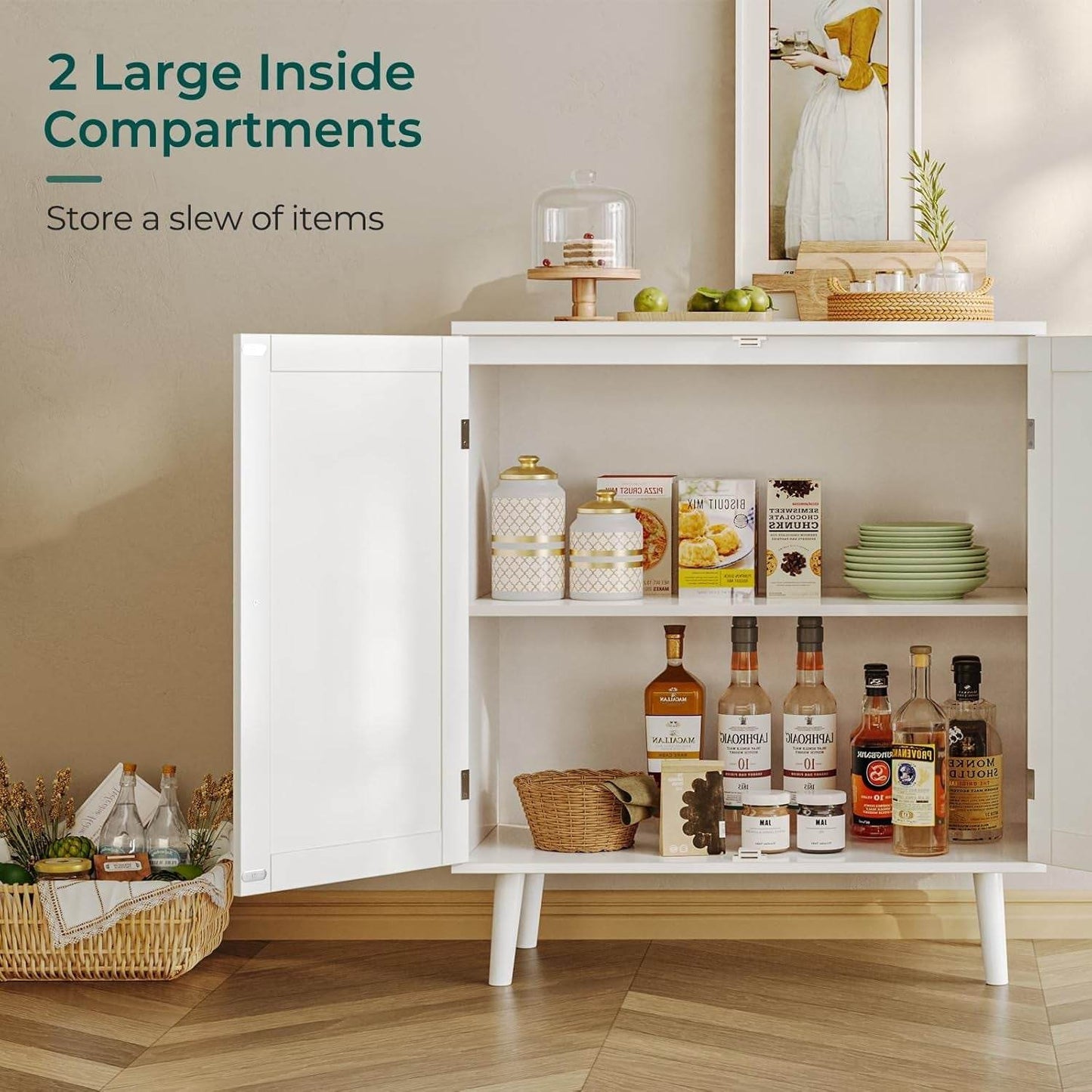 Buffet Cabinet with Storage in White - Loft&Timber