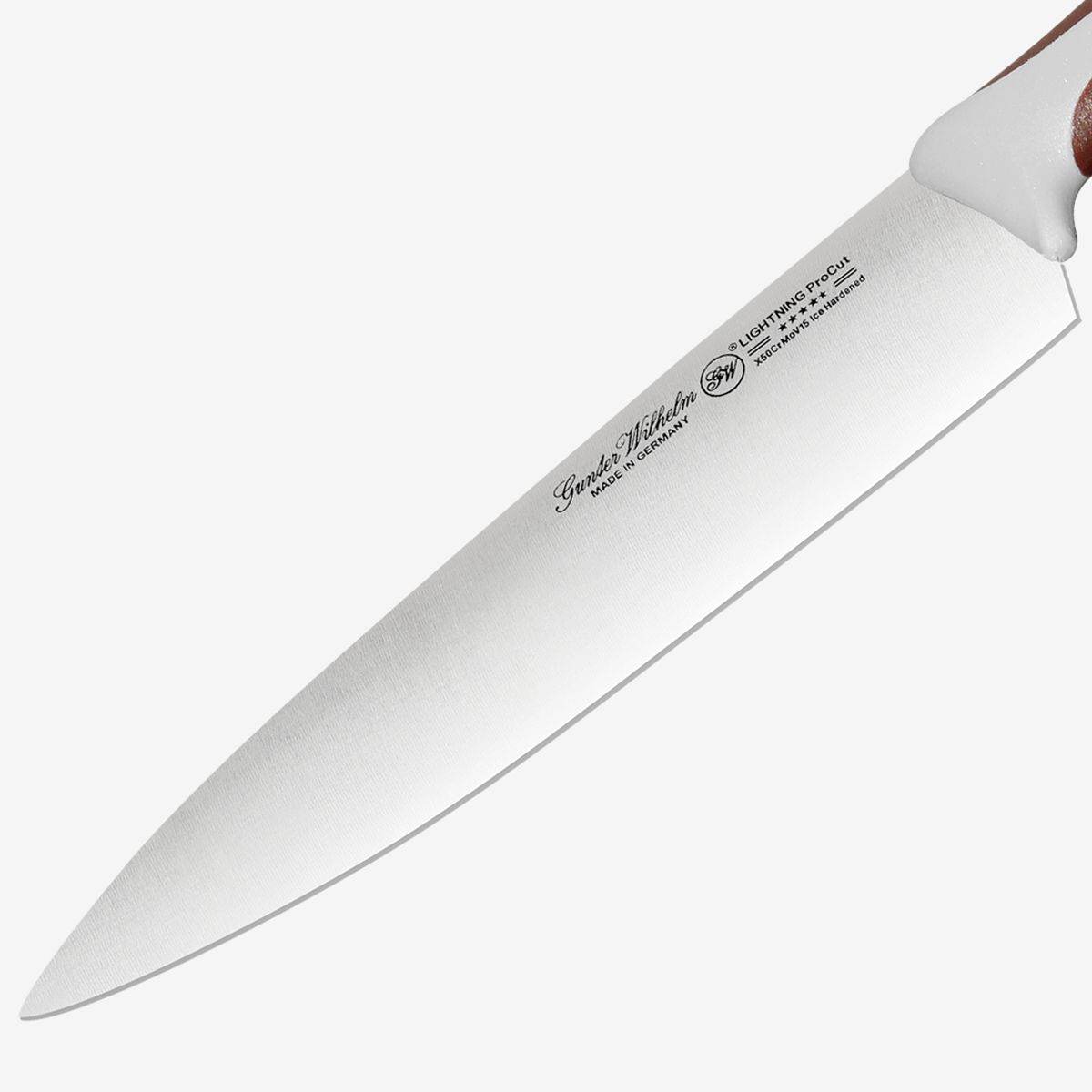 Gunter Wilhelm Lightning Chef Knife, 8 Inch | Brown and Grey ABS Handle SKU: 10-108-0108 - Loft&Timber