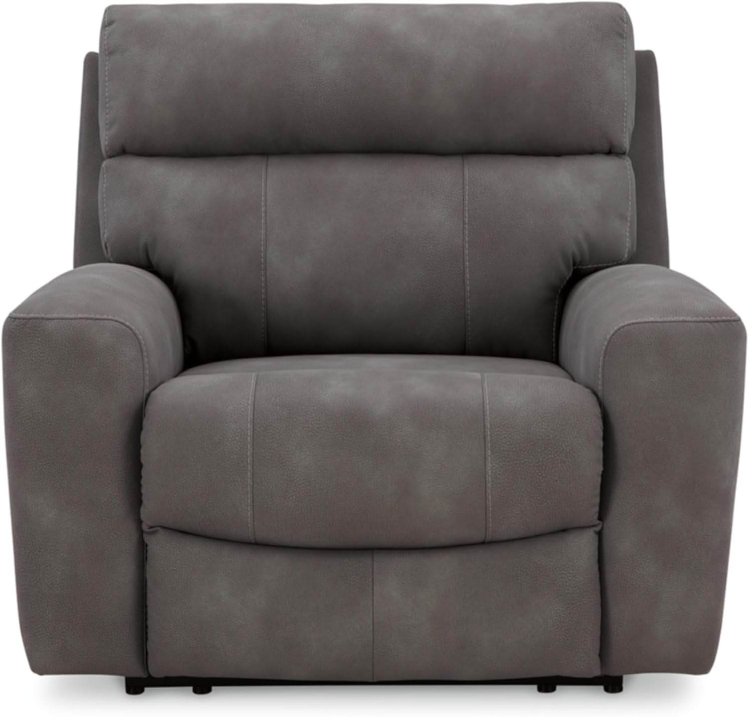 Next-Gen Durapella Contemporary Faux Leather Power Recliner, Dark Brown - Loft&Timber