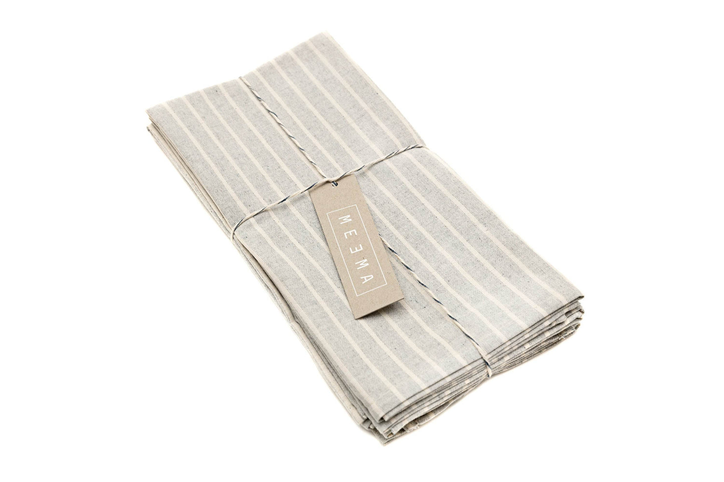Cloth Napkins - Grey Striped and Natural Striped - Loft&Timber