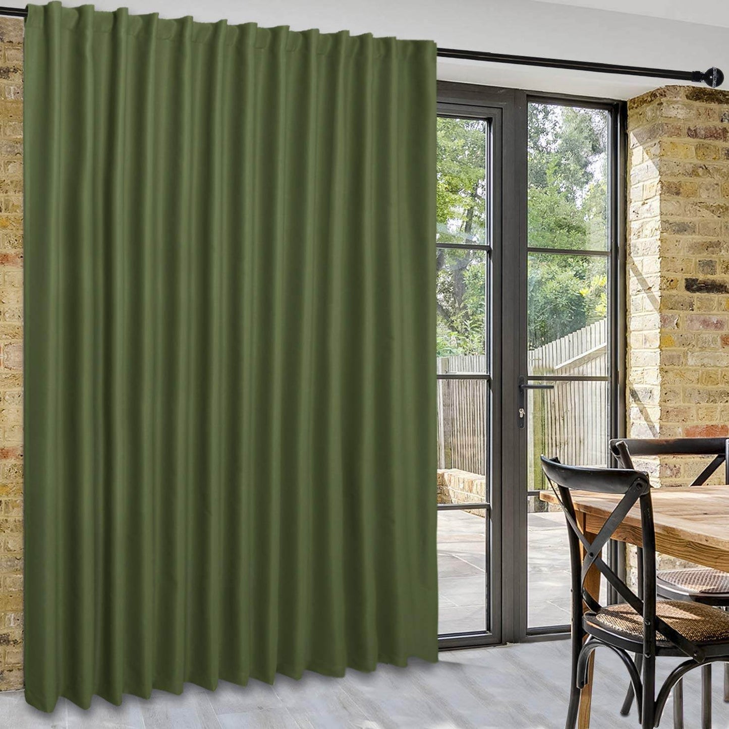 DWCN 1 Panel Wide Width Blackout Curtain, Room Divider Curtains - Loft&Timber