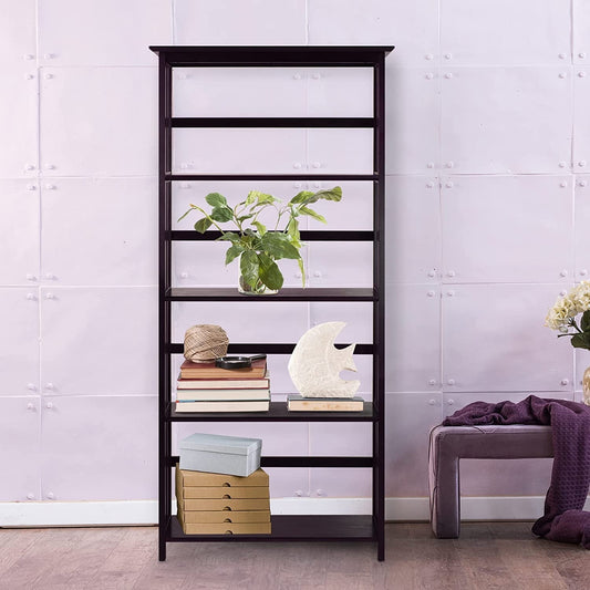 Espresso 5-Shelf Mission Bookcase-0