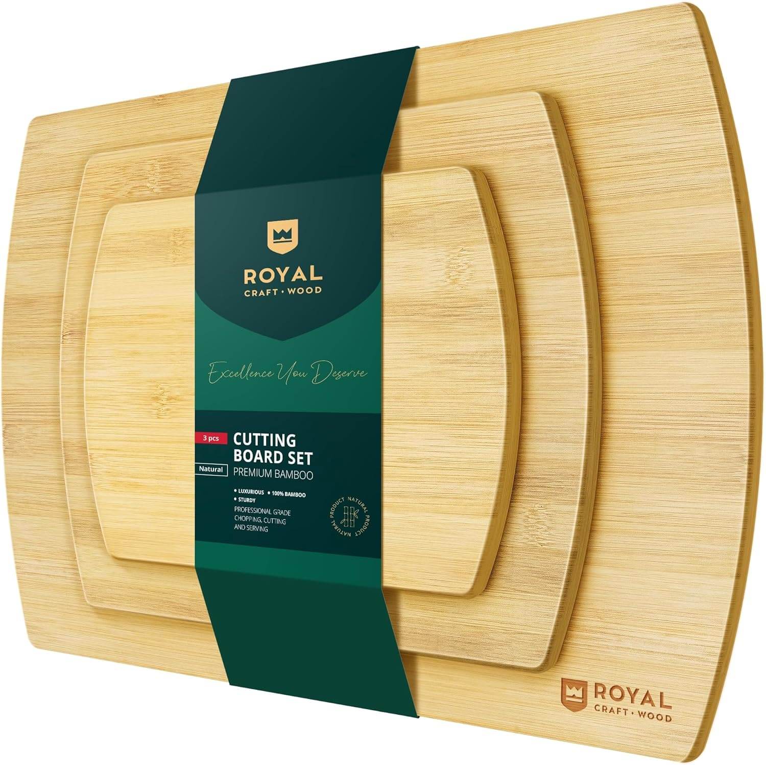 Slim Cutting Board Set of 3, Bamboo - Loft&Timber