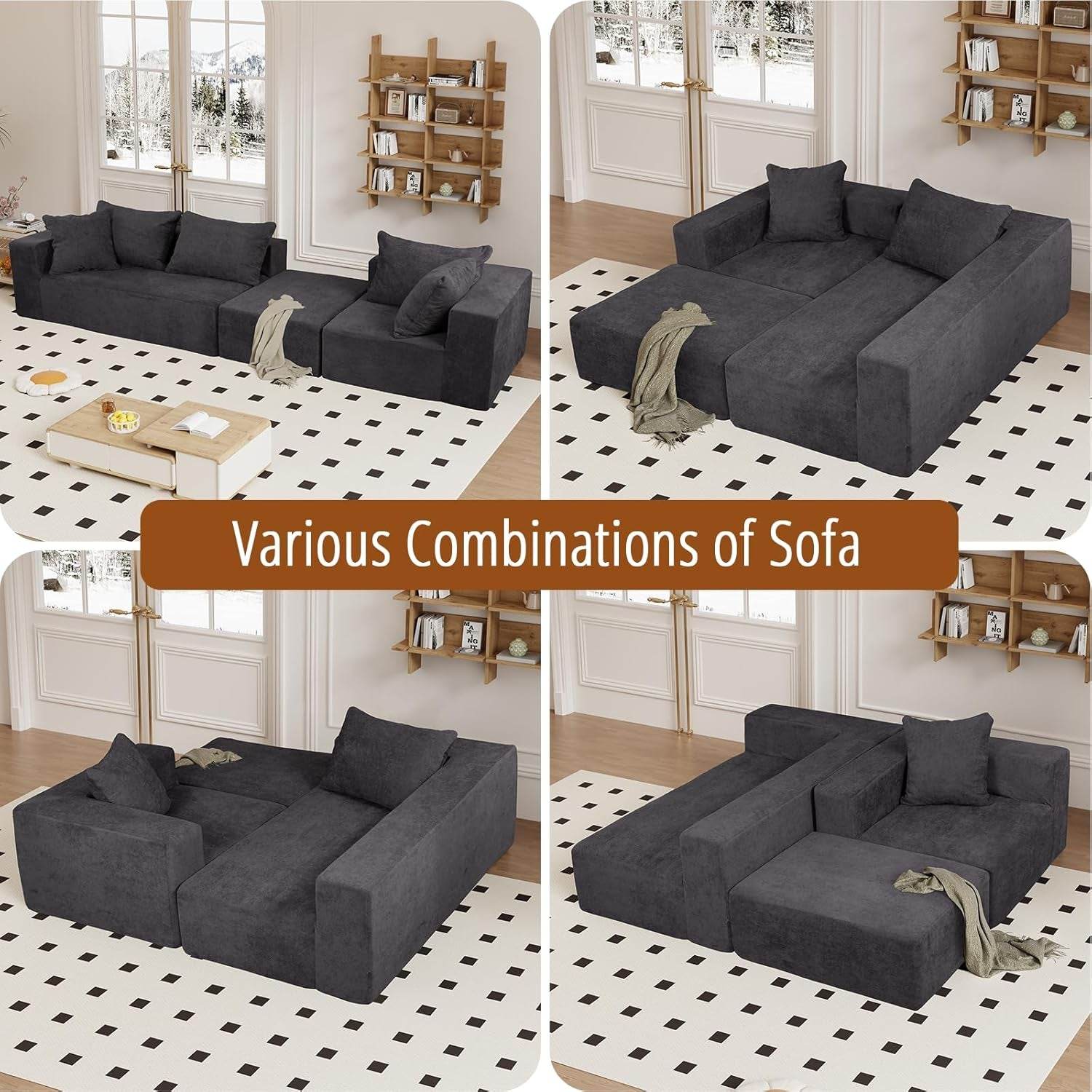 Modular Sectional Sofa with Chaise - Loft&Timber