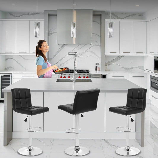 Barstools Set of 2 Counter Height Bar Stools in Black - Loft&Timber