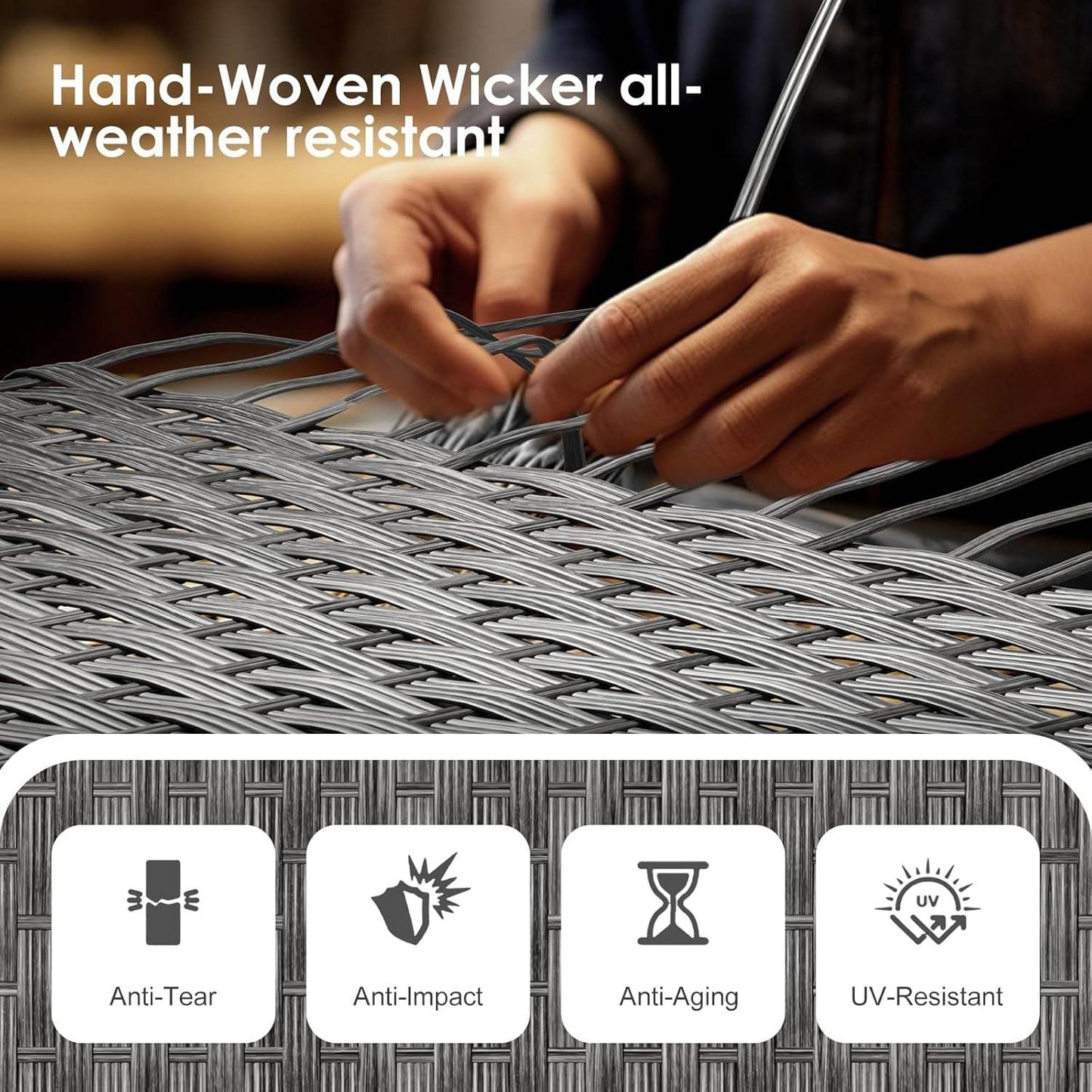 Half Moon Curved Outdoor Patio Furniture Set Grey - Loft&Timber