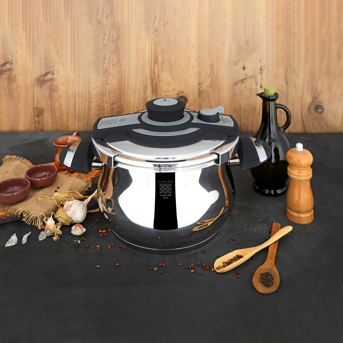 "Serenk Definition" A+ Stainless Steel 6 L (6.3 QT) Pressure Cooker - Loft&Timber