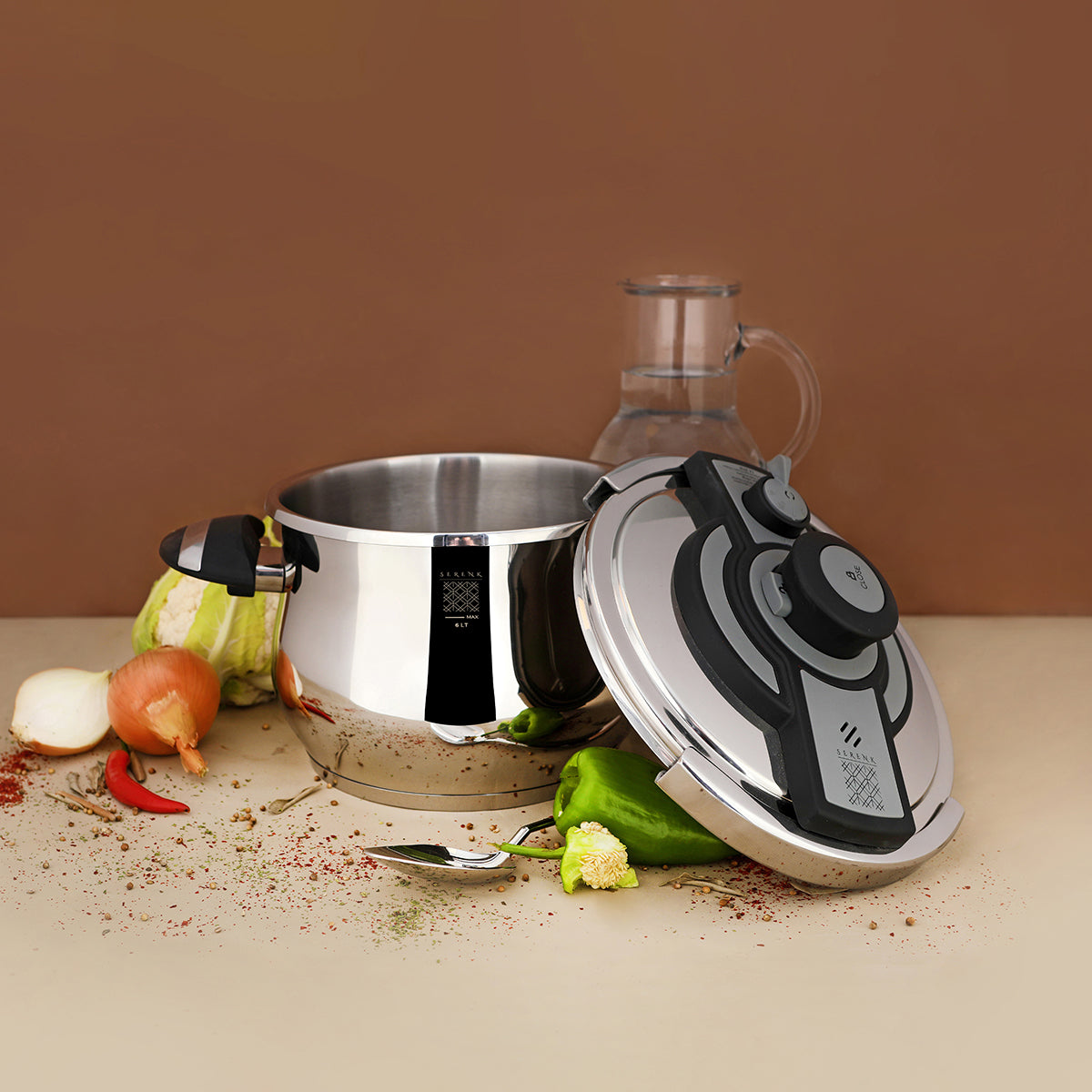 "Serenk Definition" A+ Stainless Steel 6 L (6.3 QT) Pressure Cooker - Loft&Timber