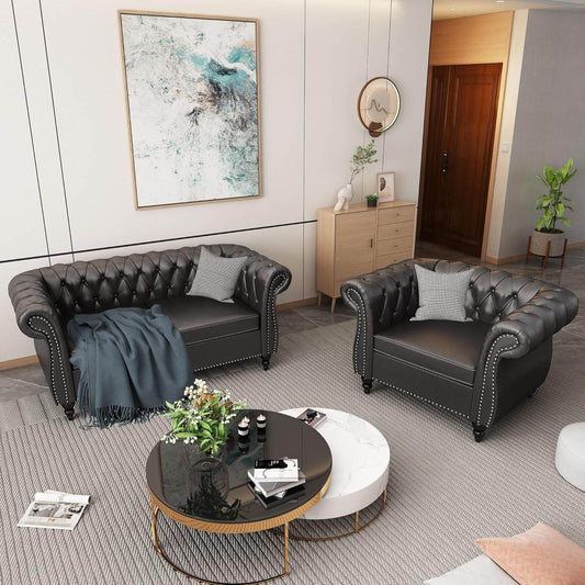 Sectional Modular Sofa Couches (Black) - Loft&Timber