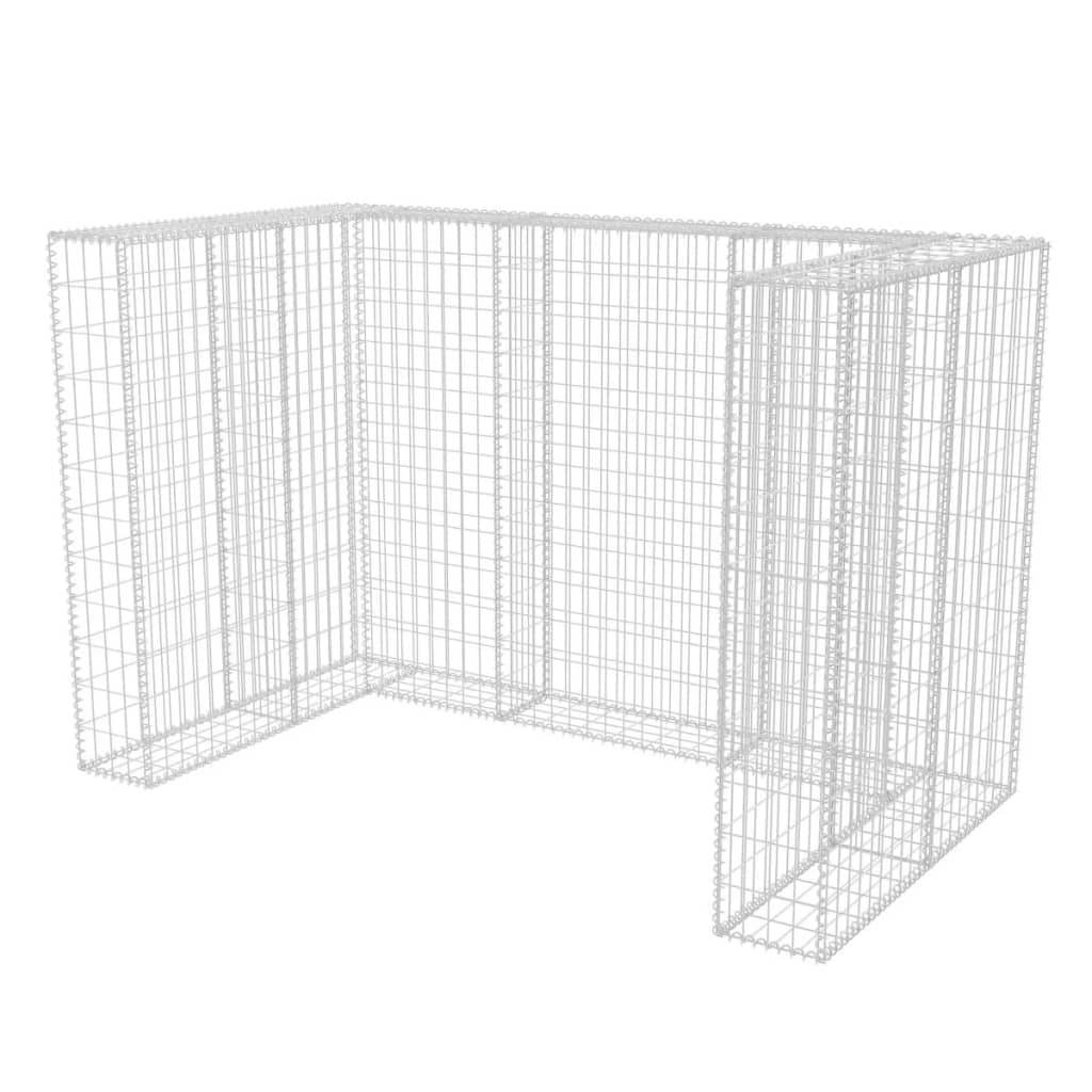 vidaXL Garbage Can Storage Trash Can Enclosure Galvanized Steel Wire Mesh - Loft&Timber