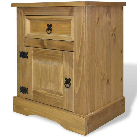 vidaXL Nightstand Storage Cabinet Table with Drawer Mexican Pine Corona Range - Loft&Timber
