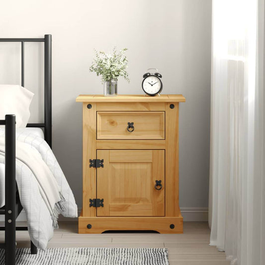 vidaXL Nightstand Storage Cabinet Table with Drawer Mexican Pine Corona Range - Loft&Timber