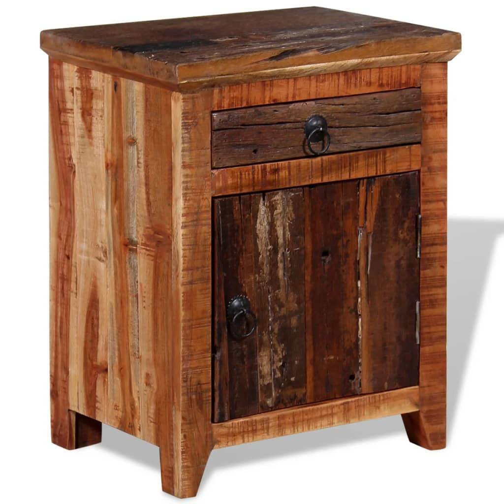 vidaXL Nightstand Solid Acacia Reclaimed Wood - Loft&Timber