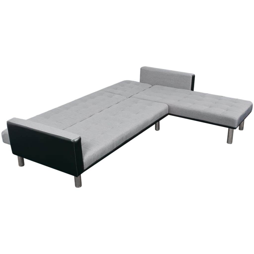 vidaXL Sofa Bed Convertible Sleeper Sectional Sofa Bed L Shaped Couch Fabric - Loft&Timber