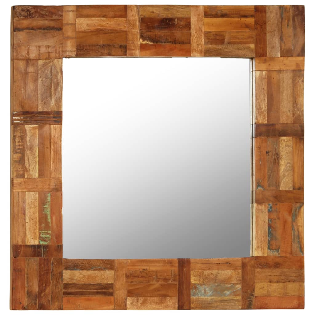 vidaXL Decorative Mirror Wall Mirror Bathroom Mirror Solid Reclaimed Wood-3