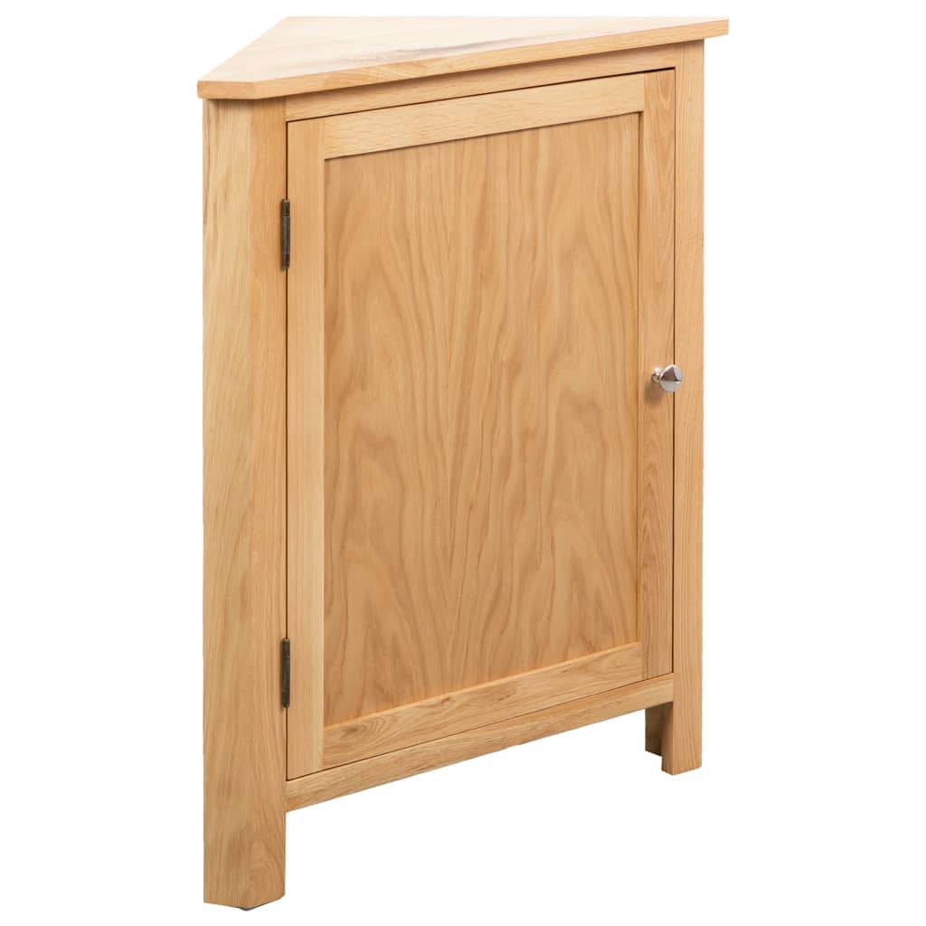 vidaXL Corner Cabinet Bathroom Corner Cabinet with Shelves Solid Wood Oak - Loft&Timber