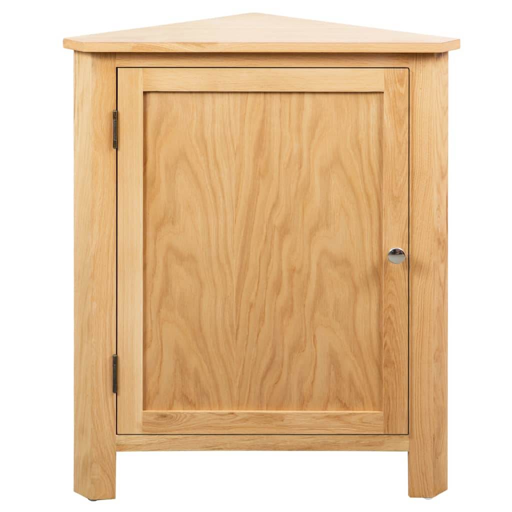 vidaXL Corner Cabinet Bathroom Corner Cabinet with Shelves Solid Wood Oak - Loft&Timber