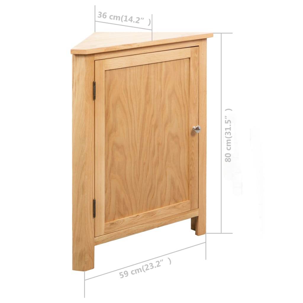 vidaXL Corner Cabinet Bathroom Corner Cabinet with Shelves Solid Wood Oak - Loft&Timber