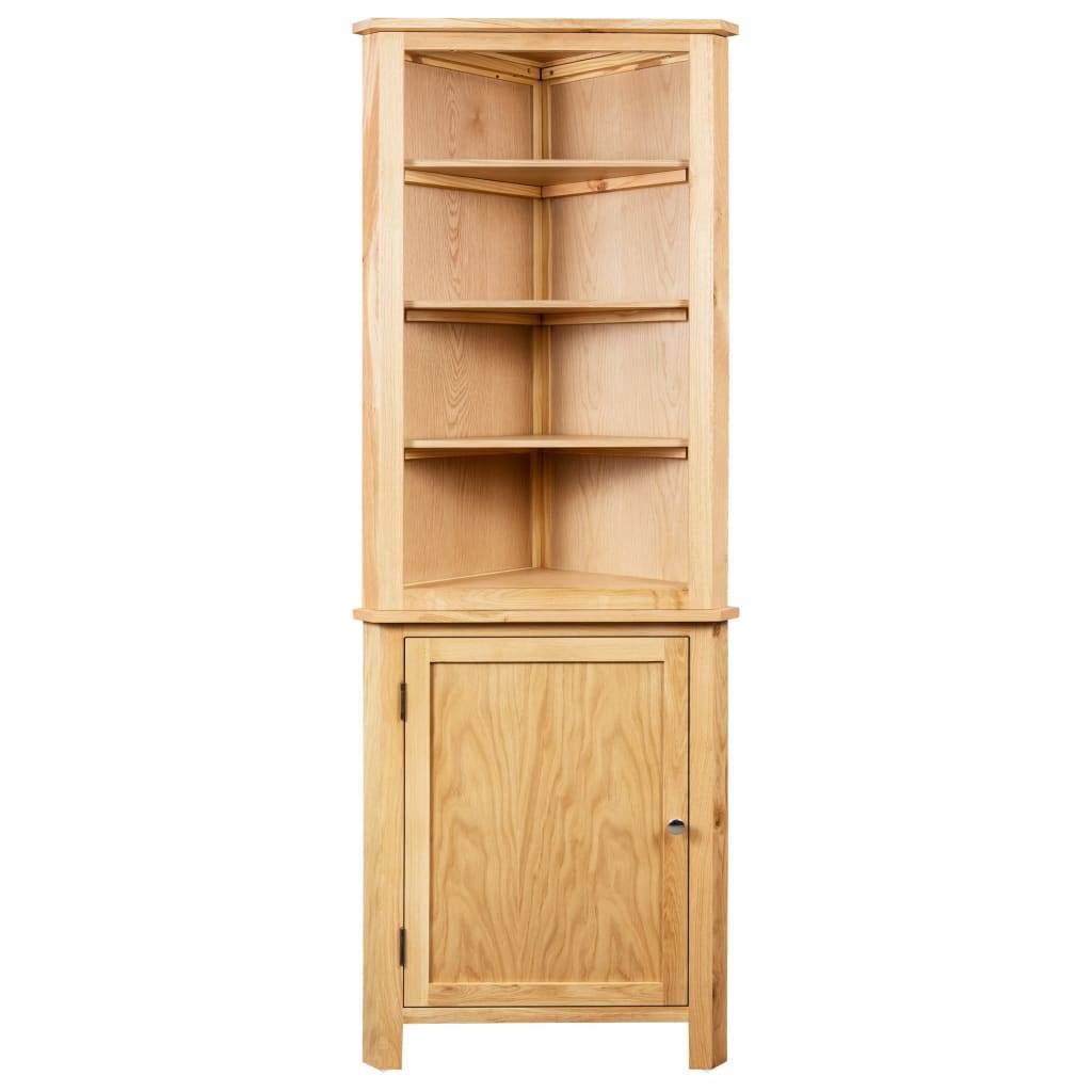 vidaXL Corner Cabinet Bathroom Corner Cabinet with Shelves Solid Wood Oak - Loft&Timber