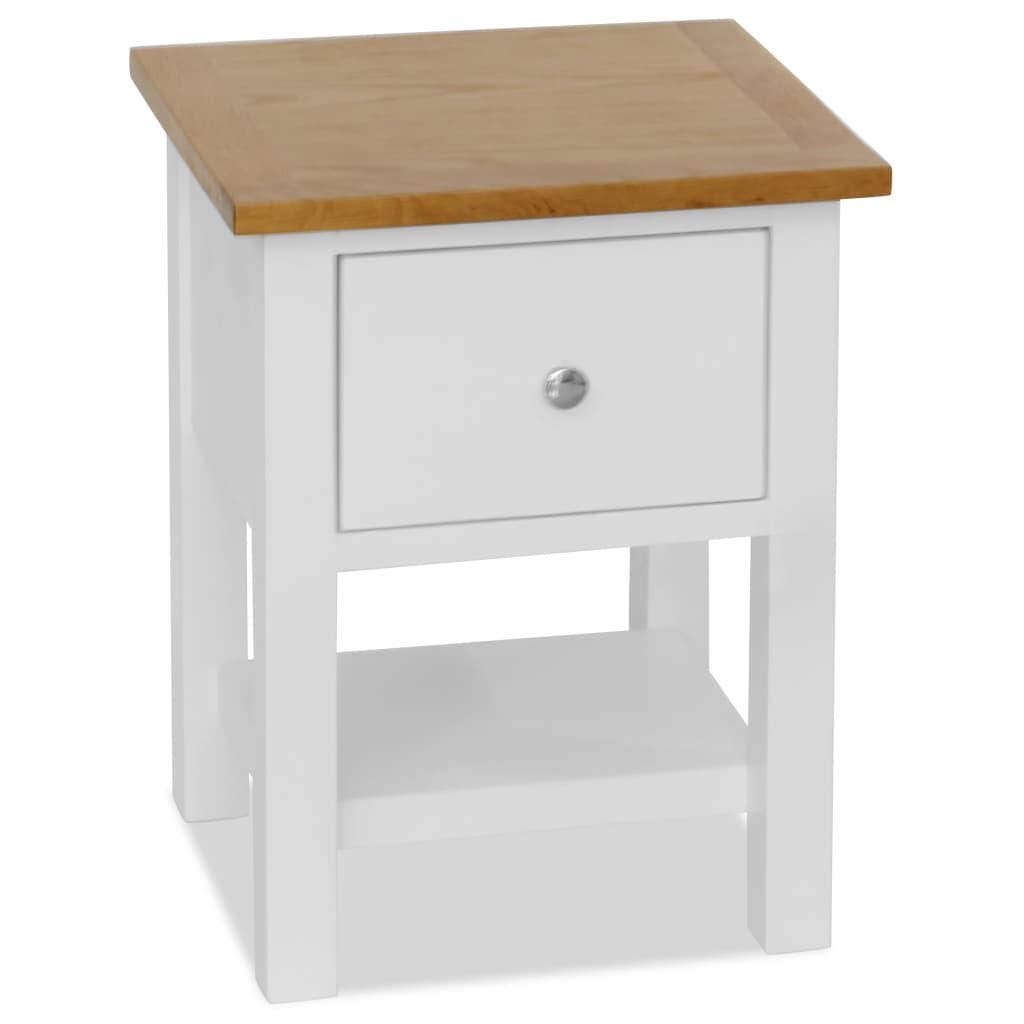 vidaXL Nightstand 14.2"x11.8"x18.5" Solid Oak Wood - Loft&Timber