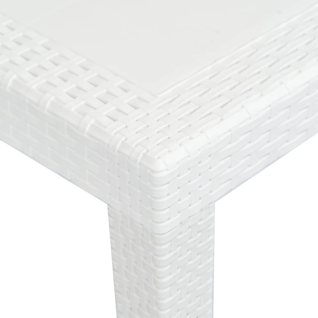 vidaXL Patio Table Garden Outdoor Porch Dining Table with Rattan Look Plastic - Loft&Timber