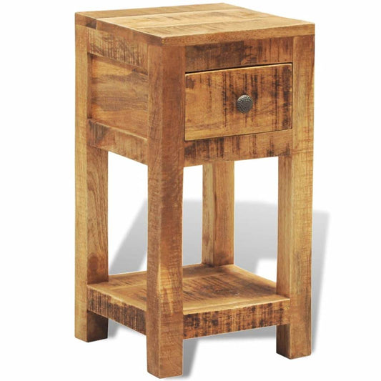 vidaXL Nightstand with 1 Drawer Solid Mango Wood - Loft&Timber