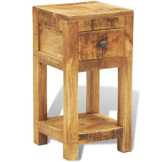 vidaXL Nightstand with 1 Drawer Solid Mango Wood - Loft&Timber