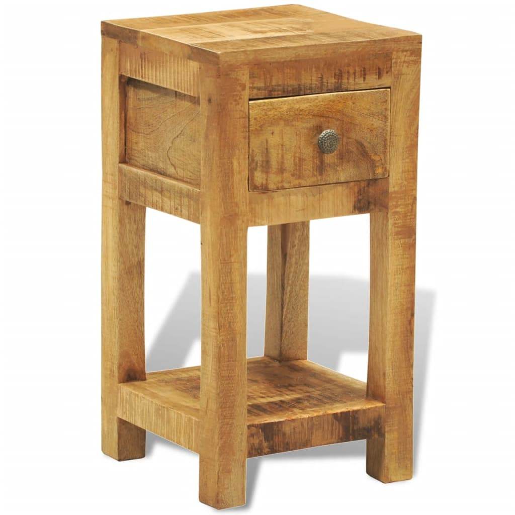vidaXL Nightstand with 1 Drawer Solid Mango Wood - Loft&Timber