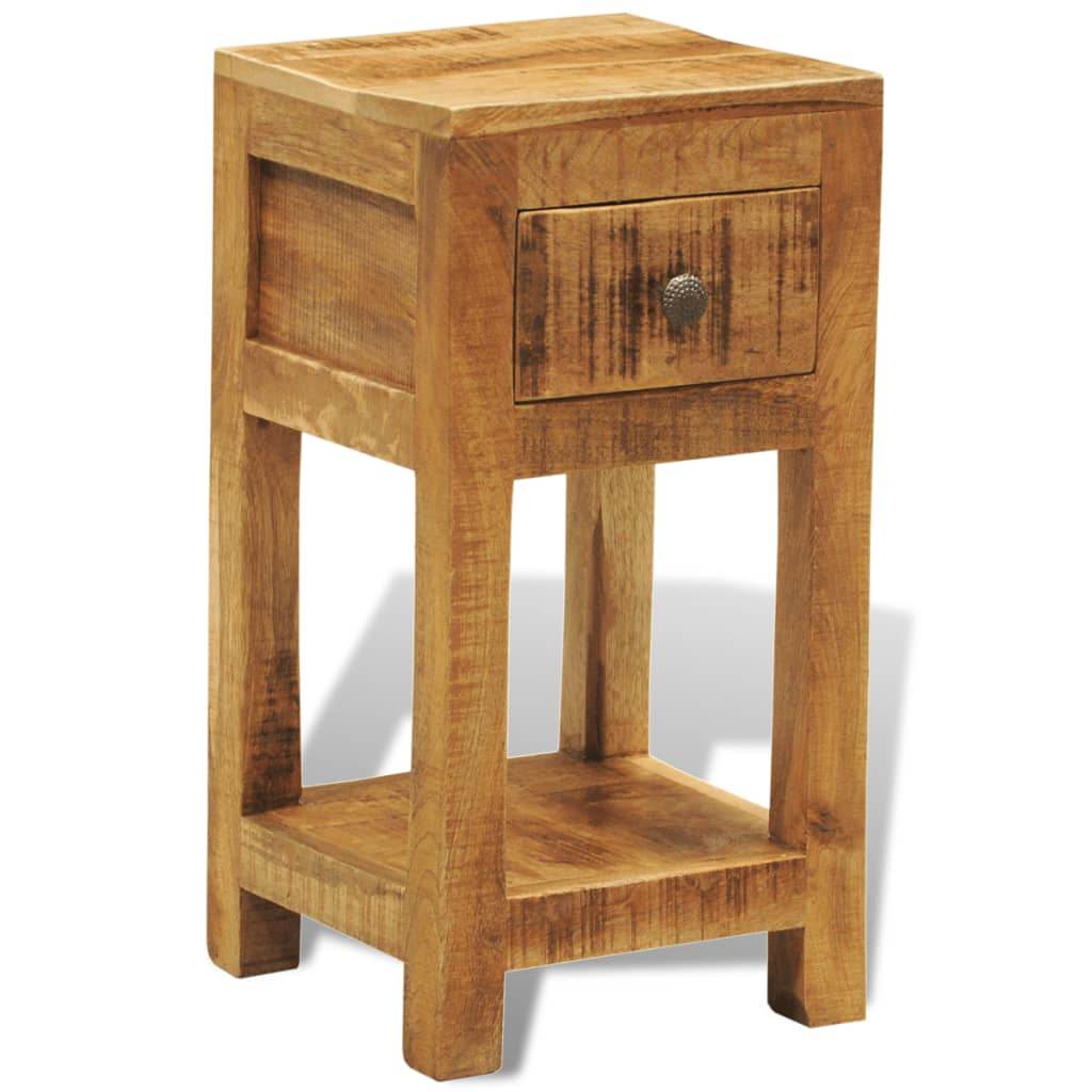 vidaXL Nightstand with 1 Drawer Solid Mango Wood - Loft&Timber