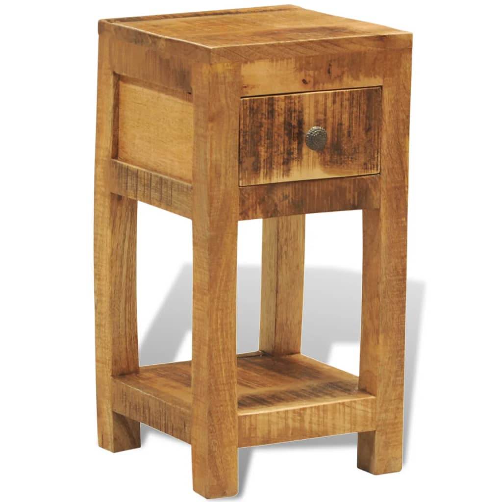 vidaXL Nightstand with 1 Drawer Solid Mango Wood - Loft&Timber