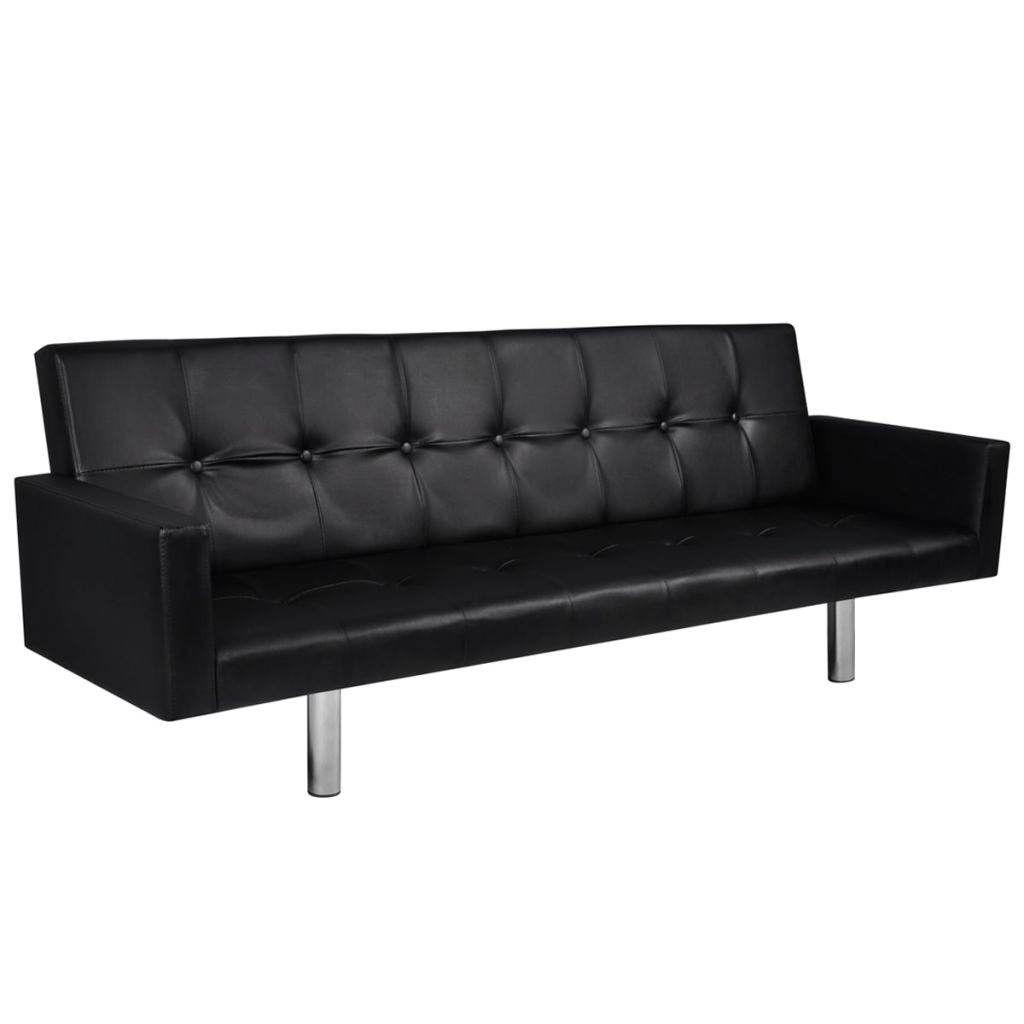 vidaXL Sofa Bed Sleeper Sectional Sofa Bed with Armrest Artificial Leather - Loft&Timber