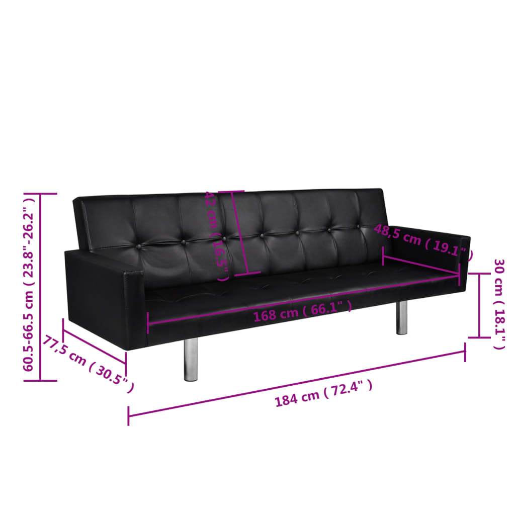 vidaXL Sofa Bed Sleeper Sectional Sofa Bed with Armrest Artificial Leather - Loft&Timber