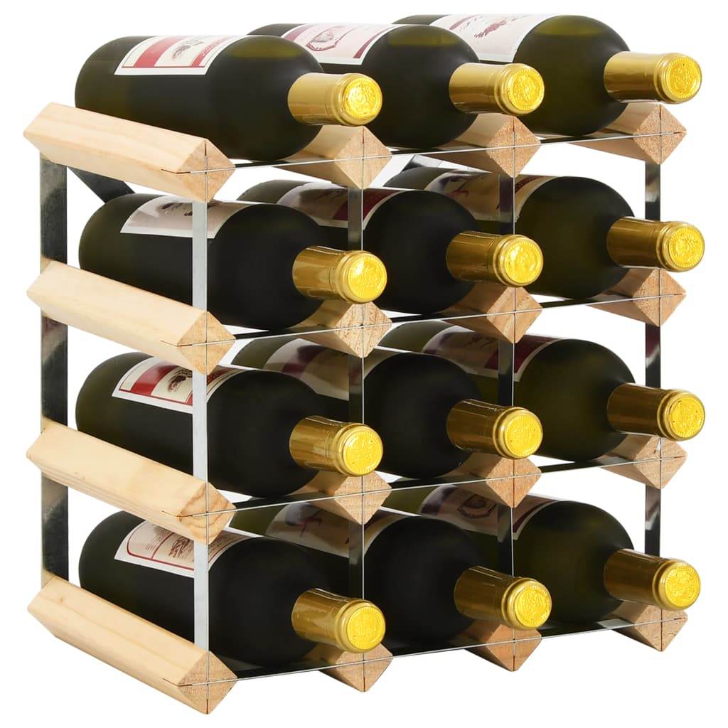 vidaXL Countertop Wine Rack Bottle Holder Wine Storage Organizer Solid Wood - Loft&Timber